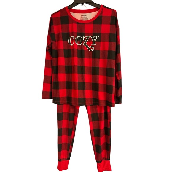 Joyspun 2pc  Pajama Set Womens Sz S  (4-6) Red Plaid Pajamas Pockets Holidays - Picture 1 of 6